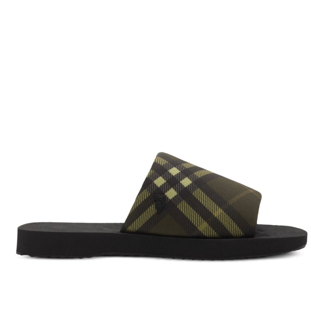 Burberry Men's‎ MF Trek Slide Sandal, Olive Green check, Sizes 45
